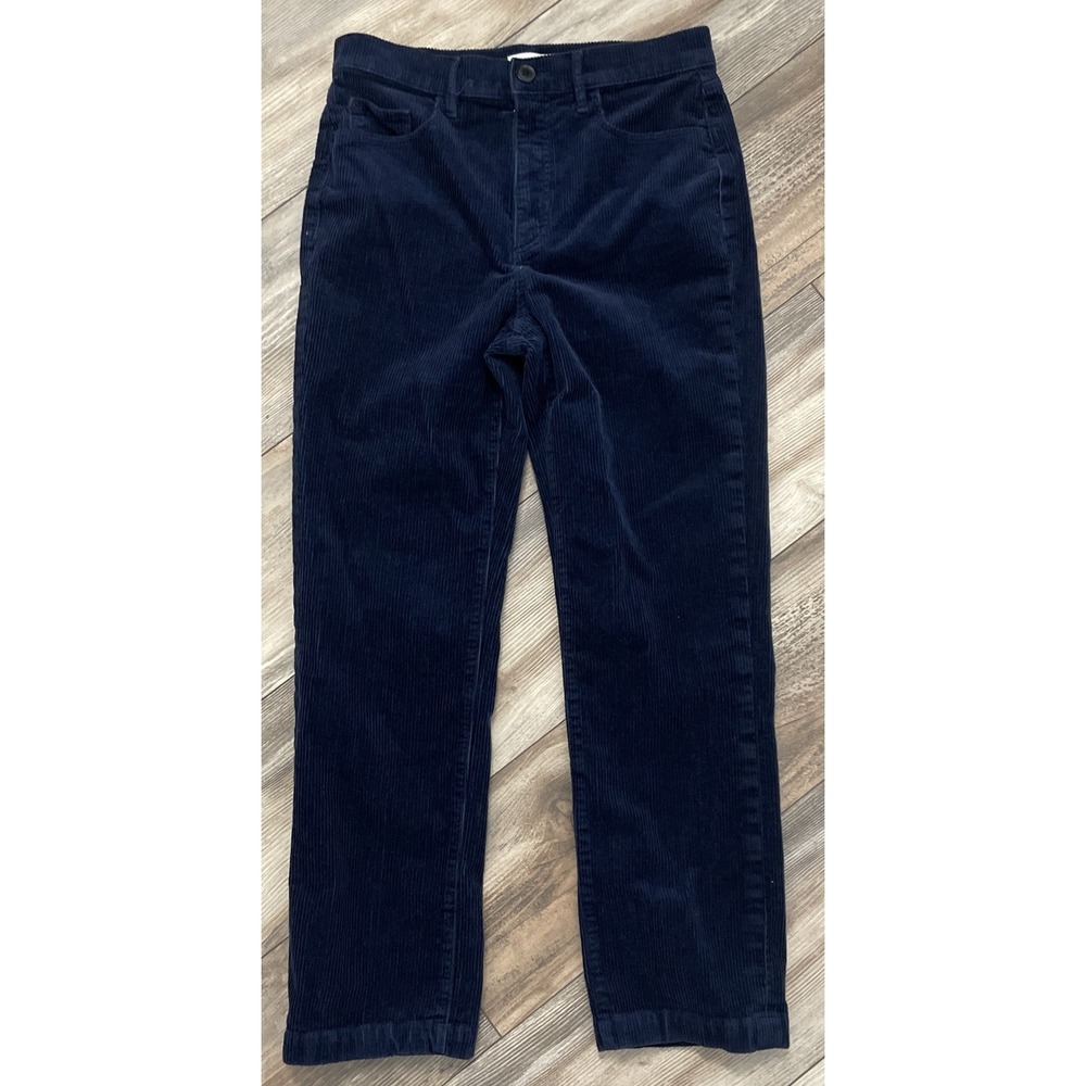 LOFT Modern Straight‎ Whale Corduroy Pants Women Blue Womens Size 28/6